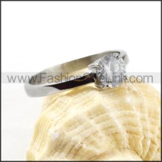 Stainless Steel Classic Zircon Ring r000033