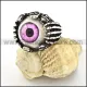 Stainless Steel Prong Setting Purple Eye Ring r000531