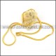 Golden Succinct Plated Necklace    n000317