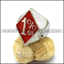 Stainless Steel 1% Biker Ring  r003234