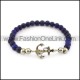 Blue Stone Beads Bracelet with Anchor Charm b006113