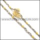 Graceful Gold and Silver Plated Necklace n000775