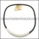 Black Rubber Necklace with Stainless Steel Collar n000977