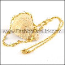 Golden Heart Plated Necklace    n000071