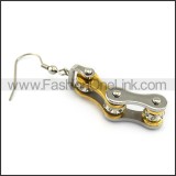 Silver and Gold Biker Earrings    e001067