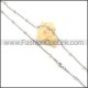 Silver Plated Chain with Silver Beads     n000138