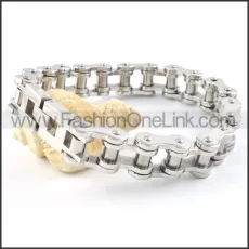 Exquisite Silver Biker Bracelet b000356