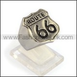 Sixty-six Stainless Steel Biker Ring  r003079