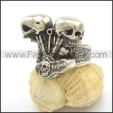 Unique  Stainless Steel Biker  Ring r002449