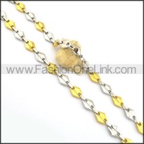 Gold and Silver Rhombic Plated Necklace n000780