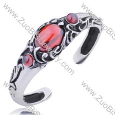 3 Ruby Stone Stainless Steel Bangles - JB350037