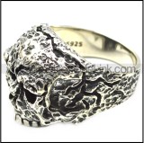 rough ugly 925 sterling silver skull ring for bikers r006048