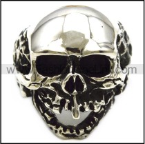 casting skull ring for men in sterling silver r006049