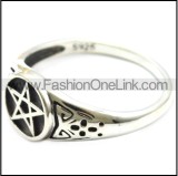 sterling silver casting pentagram ring r006082