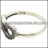 925 sterling silver ring with rhinestones lucky 8 for ladies r006304