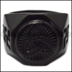 black stainless steel viking ring for wholesale r005965