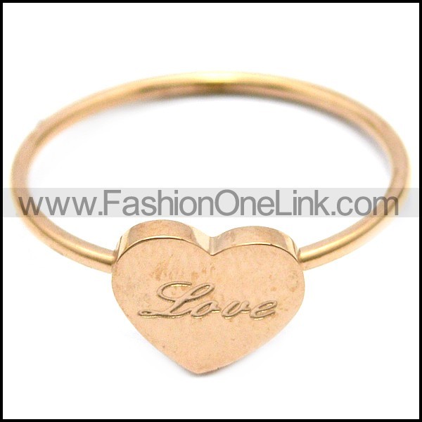 rose gold LOVE heart shaped ring for women r005838