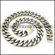 20mm wide matt miami cuban link chain in stainless steel n002206