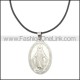 Rubber Necklace W Stainless Steel Clasp n003180HS