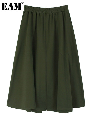 [EAM] High Elastic Waist Pants New Trousers Women Fashion Tide Spring Autumn 2024 1DH7630