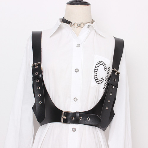 [EAM] 2024 New Spring Summer Pu Leather Black Buckle Personality Women Wide Strap Belt Fashion Tide All-match JX461