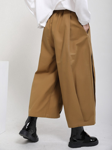 [EAM] High Elastic Waist Draped Long Wide Leg Trousers New Loose Fit Pants Women Fashion Tide Spring Autumn 2024 1DD0404