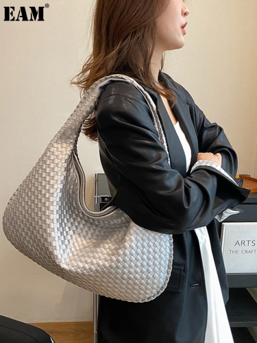 {EAM} French style woven bag female atmosphere all-in-one shoulder underarm bag small cross-border texture portable commuter bag DLZ043