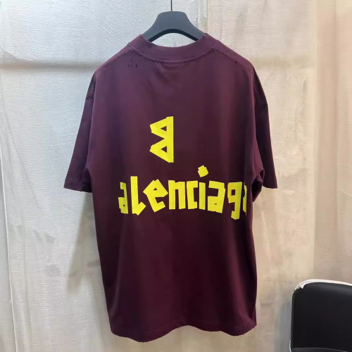 {EAM} Paris high version 24 new jujube red tape printing short sleeve loose OS version short sleeve T-shirt DLZ82