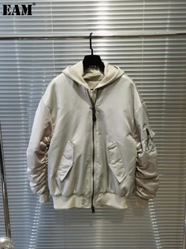 {EAM} Paris b Home high version flight jacket fake two coats loose version type flight jacket jacket DLZ91