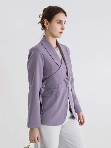 DEAT Fashion Women's Blazer Notched Collar Deconstruction Waist Long Sleeve Single Button Suit Jackets autumn 2024 New 25X2149