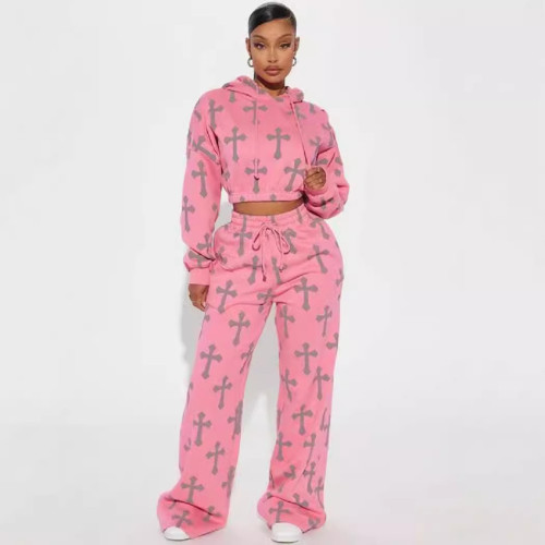 {EAM} Cross elastic waist fashion long sleeve suit for women DLZ126