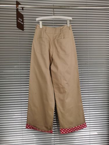 {EAM} Wide leg casual pants new high waist autumn straight leg loose cargo wide leg pants DLZ181