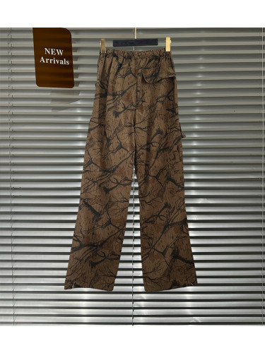 {EAM} New American retro street leopard-print wide-leg jeans print casual DLZ178