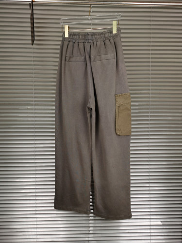 {EAM} Cargo pants wide leg pants women loose straight leg casual pants high waist slimming large size women pants 2024 new spring and autumn pants DLZ182