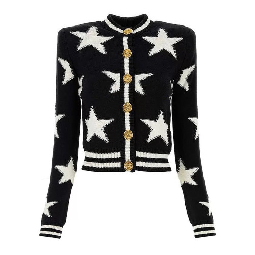 {EAM} Spring and autumn new Europe and the United States high quality sweater long sleeve crewneck cardigan woolen coat DLZ245