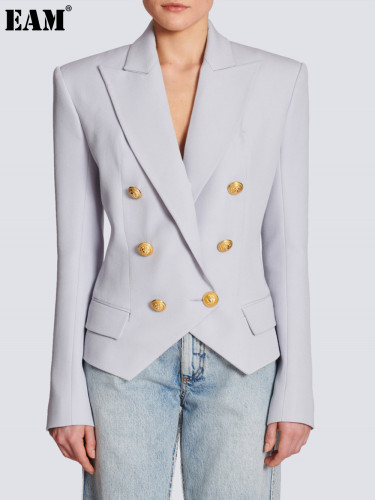 {EAM}Spring and autumn waist slimming women's suit jacket fashion popular classic small suit DLZ251