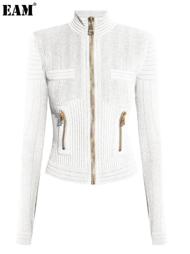 {EAM} High-end spot 2024 spring and autumn new Europe and the United States high-quality sweater long sleeve crewneck cardigan woolen coat DLZ254