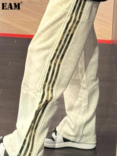 {EAM} American retro design camo three-stripe pants Sports sweatpants camo striped pants fashion brand DLZ276