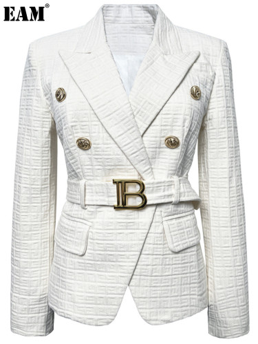 {EAM} Europe and the United States new women's short small suit jacket fashion slim slim high quality jacket DLZ281