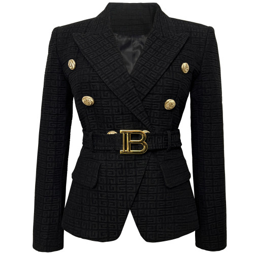 {EAM} Europe and the United States new women's short small suit jacket fashion slim slim high quality jacket DLZ281
