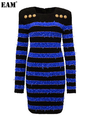 {EAM} 2024 Spring and autumn new women's sweater cardigan fashion classic quality top coat halter half skirt knitting DLZ289