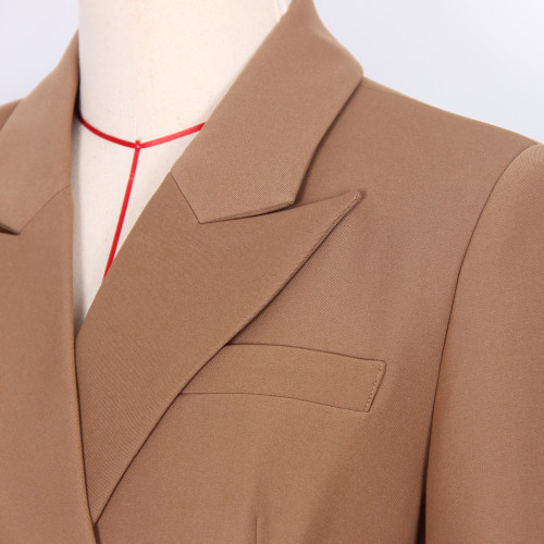 {EAM} Spring and autumn new fashion slim-fit belt long sleeve slim-fit temperament commuter suit dress suit coat DLZ283