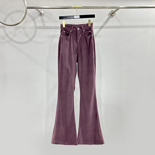 {EAM} 2024 Spring/Summer corduroy Dark RO main line style long casual flared pants DLZ306