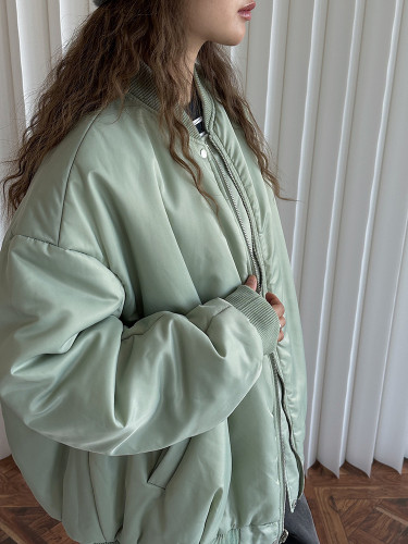 [EAM] Both Side Wear Big Size Warm Cotton-padded Coat Long Sleeve Women Parkas Fashion Tide New Autumn Winter 2024 1DH7469