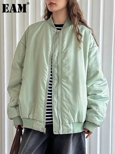 [EAM] Both Side Wear Big Size Warm Cotton-padded Coat Long Sleeve Women Parkas Fashion Tide New Autumn Winter 2024 1DH7469