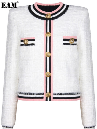 {EAM} 25 autumn/winter new classic all-in-one fashion small fragrant woolen knit women's sweater top DLZ375
