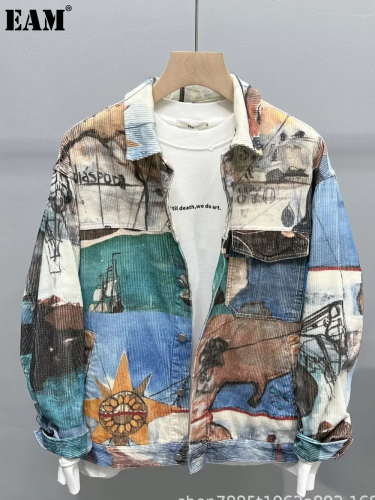 {EAM}  Men's Shirt Spring/Autumn New Fashionable Printed Youth Jacket Men's Coat Men's DLZ470