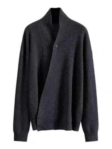{EAM}New knit cardigan simple everything with loose button sweater jacket DLZ471