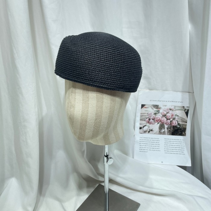 EAM Straw Beret Hat Summer Fedora Sun Cap for women Hostess Pillbox Hat Millinery Fascinator Base DLZ510