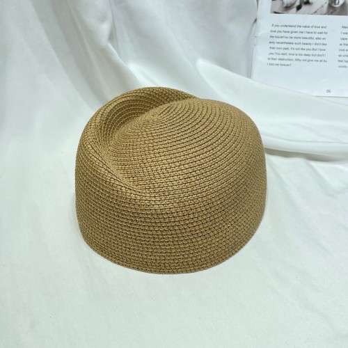 EAM Straw Beret Hat Summer Fedora Sun Cap for women Hostess Pillbox Hat Millinery Fascinator Base DLZ510